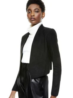 Alice and Olivia Harvey Suede Jacket-Women Jackets + Coats