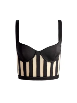 Alice and Olivia Helene Striped Bustier Top-Women Tops