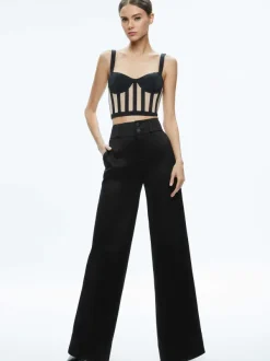 Alice and Olivia Helene Striped Bustier Top-Women Tops