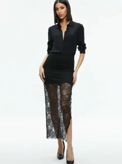 Alice and Olivia Iyanna Lace Maxi Skirt-Women Skirts