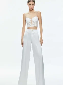 Alice and Olivia Izzy Lace Bustier Top-Women Tops