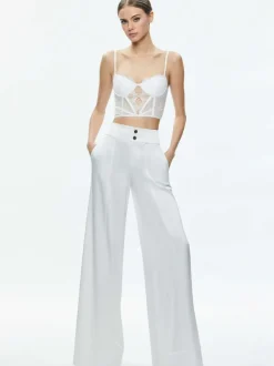 Alice and Olivia Izzy Lace Bustier Top-Women Tops