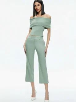 Alice and Olivia Janis Low Rise Cropped Flare Pant-Women Pants