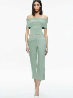 Alice and Olivia Janis Low Rise Cropped Flare Pant-Women Pants