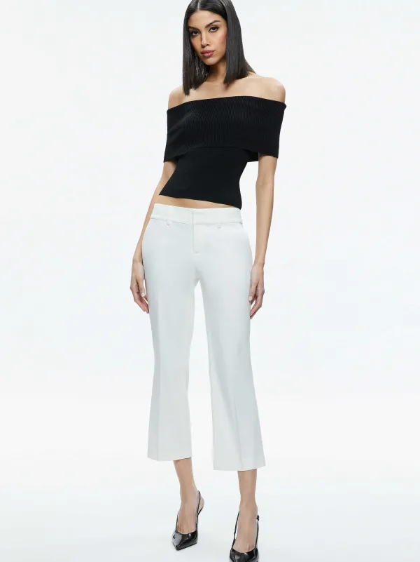 Alice and Olivia Janis Low Rise Cropped Flare Pant-Women Pants