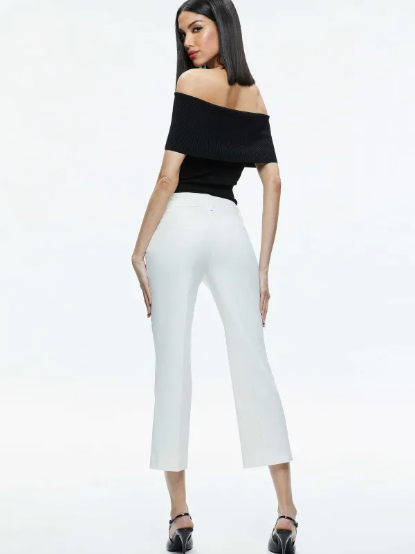 Alice and Olivia Janis Low Rise Cropped Flare Pant-Women Pants