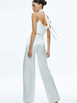 Alice and Olivia Jena Asymmetric Draped Scarf Top-Women Tops