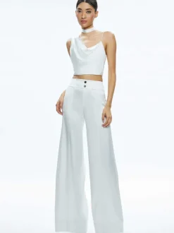 Alice and Olivia Jena Asymmetric Draped Scarf Top-Women Tops