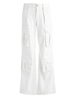 Alice and Olivia Joette Vegan Leather Cargo Pant-Women Pants