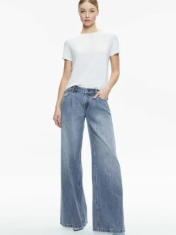 Alice and Olivia Jojo Low Rise Full Length 5 Pocket Jean-Women Pants