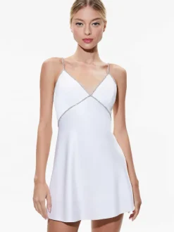 Alice and Olivia Julienne Embellished V-Neck Mini Dress-Women Dresses