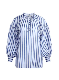 Alice and Olivia Julius Voluminous Blouson Sleeve Blouse-Women Tops