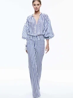 Alice and Olivia Julius Voluminous Blouson Sleeve Blouse-Women Tops