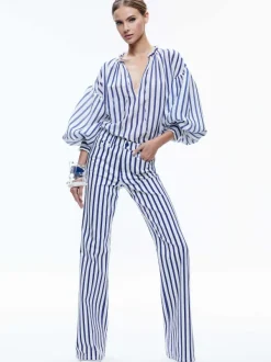 Alice and Olivia Julius Voluminous Blouson Sleeve Blouse-Women Tops