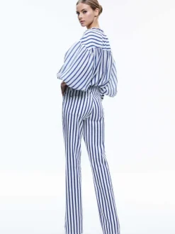 Alice and Olivia Julius Voluminous Blouson Sleeve Blouse-Women Tops