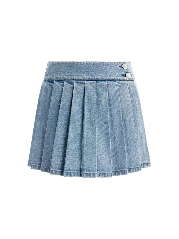 Alice and Olivia Justine Rolled Cuff Blazer + Noah Denim Pleated Skort-Women Matching Sets