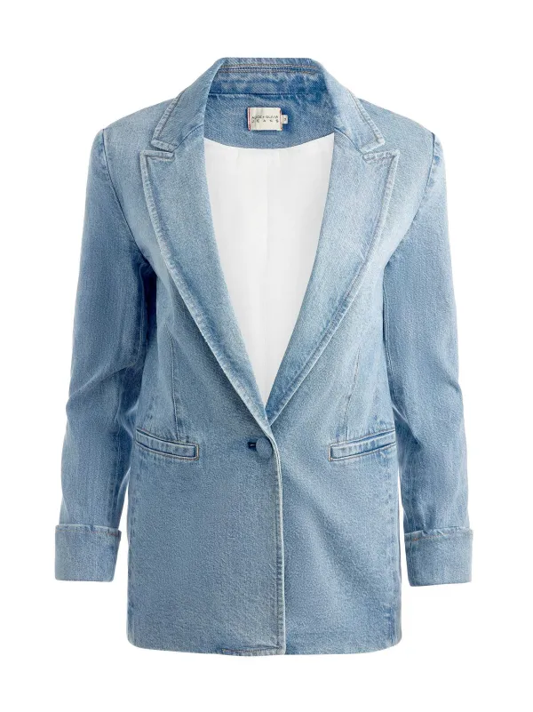 Alice and Olivia Justine Rolled Cuff Blazer + Noah Denim Pleated Skort-Women Matching Sets
