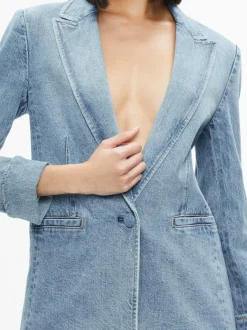 Alice and Olivia Justine Rolled Cuff Blazer + Noah Denim Pleated Skort-Women Matching Sets