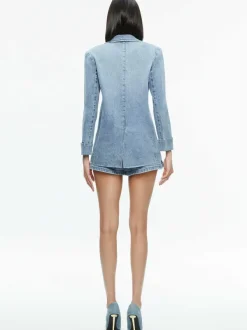 Alice and Olivia Justine Rolled Cuff Blazer-Women Jackets + Coats