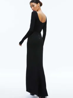 Alice and Olivia Kalena Scoop Neck Cutout Maxi Dress-Women Dresses