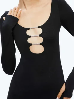 Alice and Olivia Kalena Scoop Neck Cutout Maxi Dress-Women Dresses