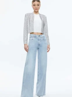 Alice and Olivia Kalia Embellished Open Front Jacket-Women Jackets + Coats