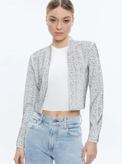 Alice and Olivia Kalia Embellished Open Front Jacket-Women Jackets + Coats