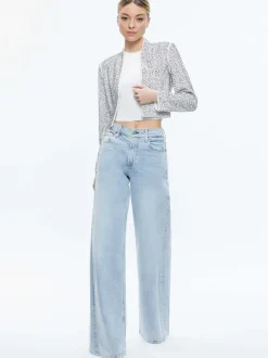 Alice and Olivia Kalia Embellished Open Front Jacket-Women Jackets + Coats