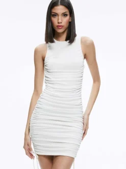 Alice and Olivia Katherina Ruched Fitted Dress-Women Dresses