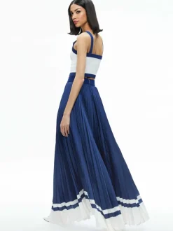 Alice and Olivia Katz Maxi Pleated Skirt-Women Skirts