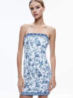 Alice and Olivia Kelly Square Bust Mini Dress-Women Dresses