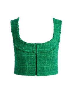 Alice and Olivia Kensie Scoop Neck Cropped Bustier-Women Tops