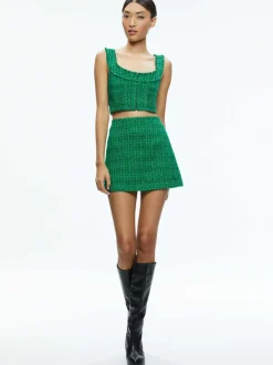 Alice and Olivia Kensie Scoop Neck Cropped Bustier-Women Tops