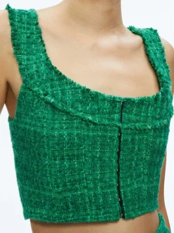 Alice and Olivia Kensie Scoop Neck Cropped Bustier-Women Tops