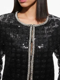 Alice and Olivia Kidman Sequin Tweed Jacket + Rubi Sequin Tweed Mini Skirt-Women Matching Sets