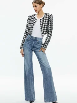 Alice and Olivia Kidman Two-Fer Tweed Jacket-Women Jackets + Coats