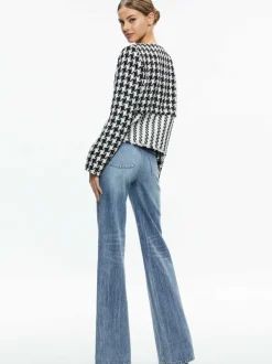 Alice and Olivia Kidman Two-Fer Tweed Jacket-Women Jackets + Coats