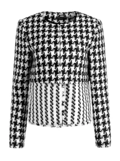 Alice and Olivia Kidman Two-Fer Tweed Jacket-Women Jackets + Coats