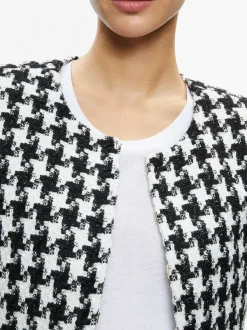 Alice and Olivia Kidman Two-Fer Tweed Jacket-Women Jackets + Coats