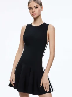 Alice and Olivia Kimi Side Stripe Mini Dress-Women Dresses