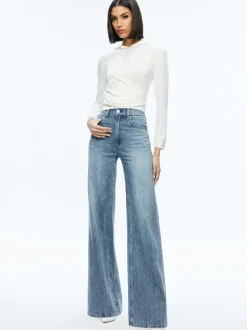 Alice and Olivia Kirk Wrap Front Hoodie-Women Tops