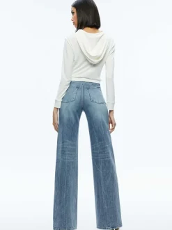 Alice and Olivia Kirk Wrap Front Hoodie-Women Tops