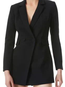 Alice and Olivia Kyrie Tuxedo Skort Romper-Women Jumpsuits