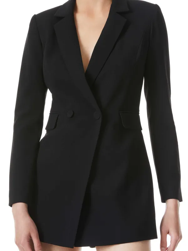 Alice and Olivia Kyrie Tuxedo Skort Romper-Women Jumpsuits