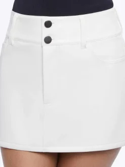 Alice and Olivia Laika Low Rise Vegan Leather Mini Skirt-Women Skirts
