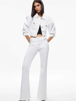 Alice and Olivia Lana Puff Sleeve Denim Jacket-Women Jackets + Coats