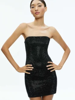 Alice and Olivia Leia Strapless Embellished Mini Dress-Women Dresses