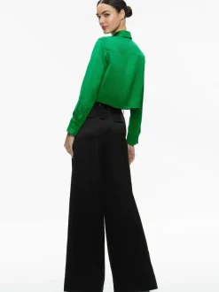 Alice and Olivia Leon Cropped Button Down-Women Tops