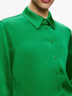 Alice and Olivia Leon Cropped Button Down-Women Tops