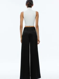 Alice and Olivia Leone Cropped Wrap Blazer + Mame High Rise Wide Leg Pant-Women Matching Sets